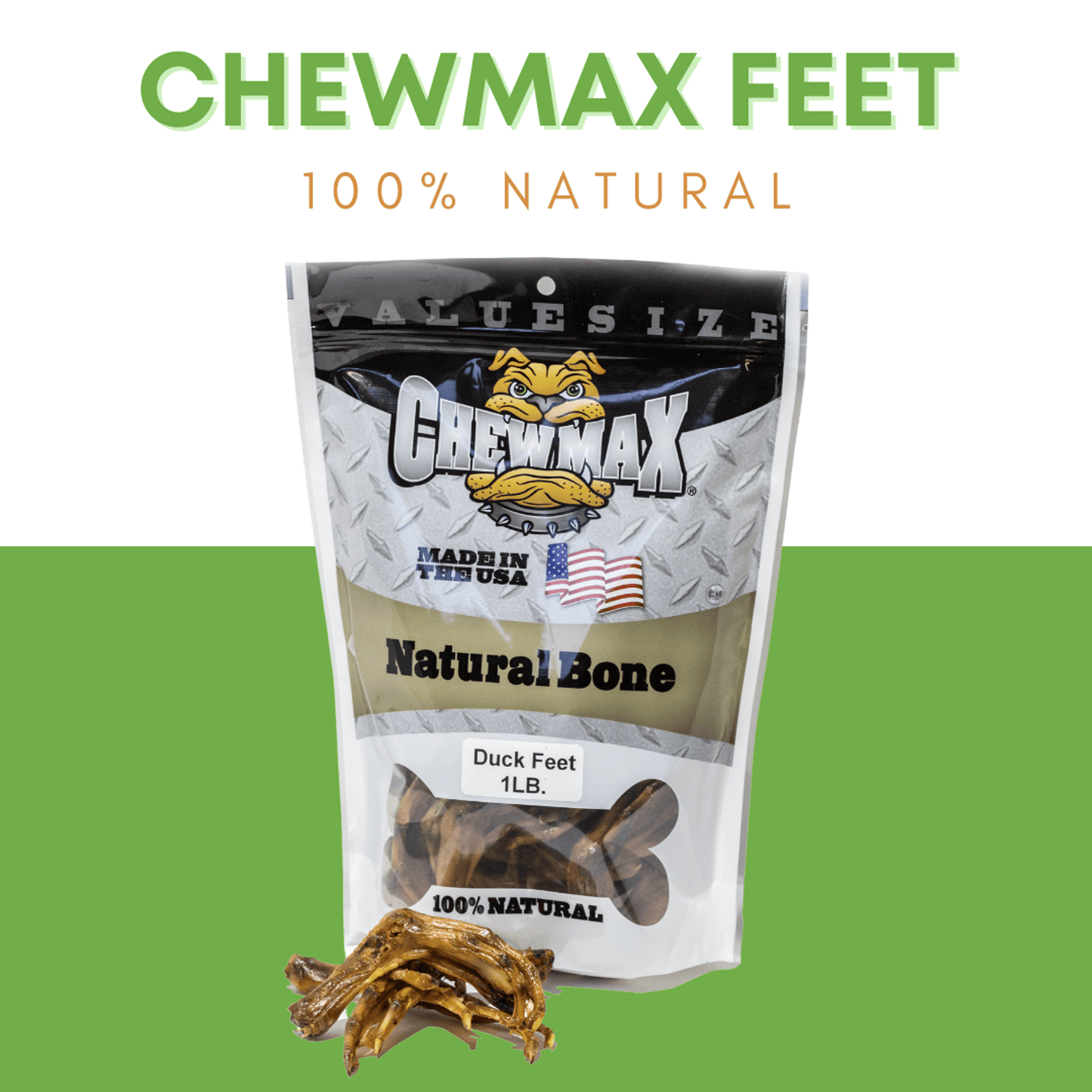 Premium Roasted Duck Feet Pet Treats - 1 LB-3