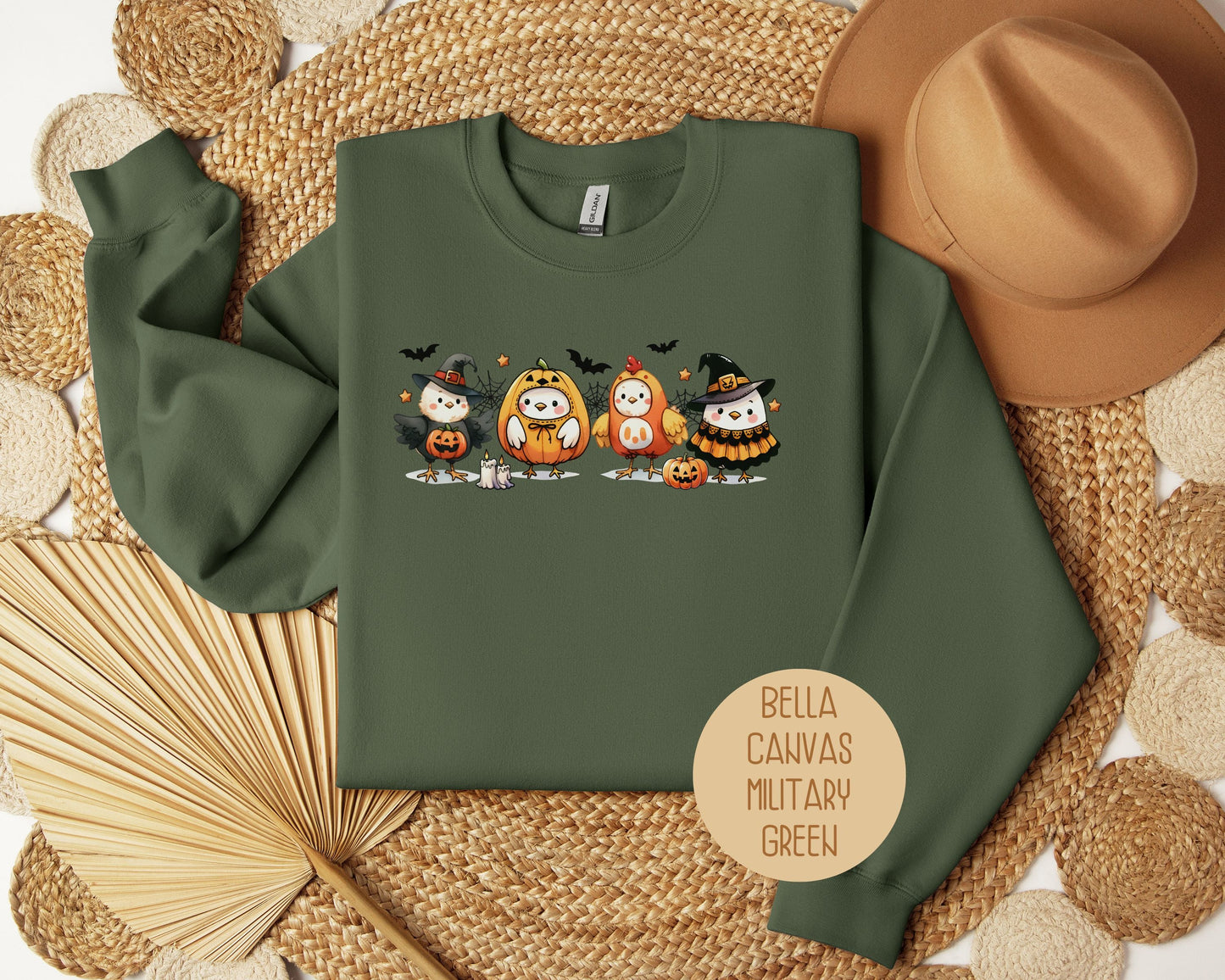 Chickens in Halloween Costumes Sweatshirt-3