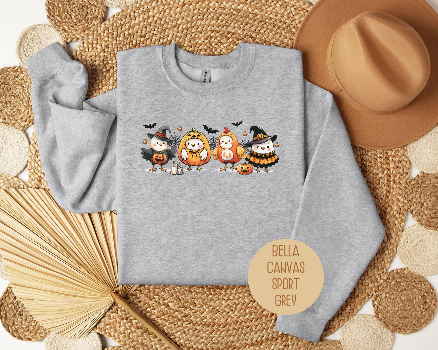 Chickens in Halloween Costumes Sweatshirt-4